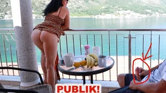 Szállodai terrasszán baszva nyilvánosan!
