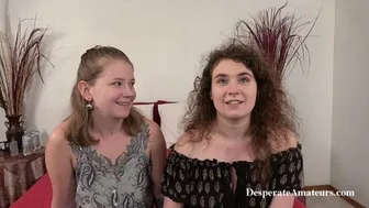Wanhopige amateurs: Carolyn en Alisha hete grote tieten meisjes hebben een wilde tijd op een casting
