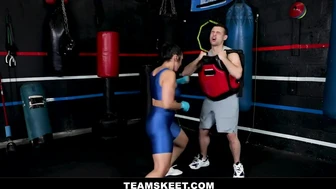 Un poco después del entrenamiento de kickbox